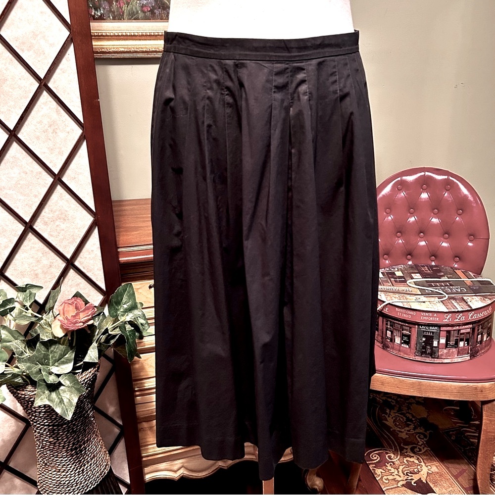 Michael Kors Black Pleated Front Midi Mid Length Skirt